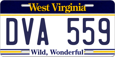 WV license plate DVA559