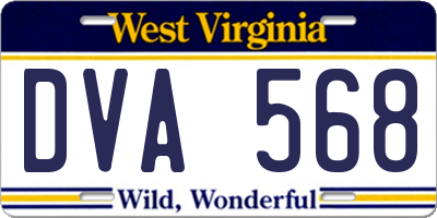 WV license plate DVA568