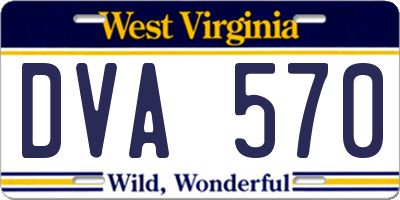 WV license plate DVA570