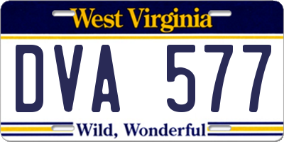 WV license plate DVA577