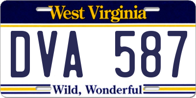 WV license plate DVA587