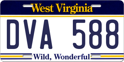 WV license plate DVA588