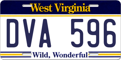WV license plate DVA596