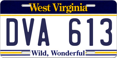WV license plate DVA613