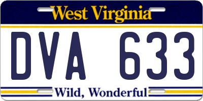 WV license plate DVA633
