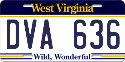 WV license plate DVA636