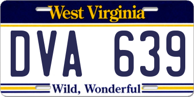 WV license plate DVA639