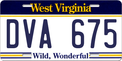 WV license plate DVA675