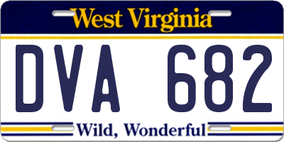 WV license plate DVA682