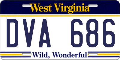 WV license plate DVA686