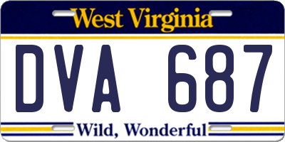 WV license plate DVA687