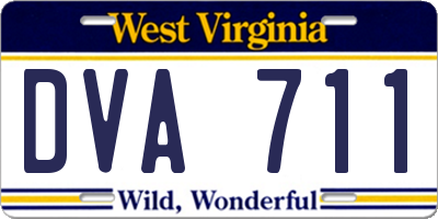 WV license plate DVA711