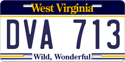WV license plate DVA713
