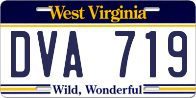 WV license plate DVA719
