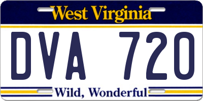 WV license plate DVA720