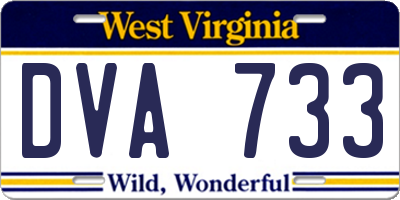 WV license plate DVA733
