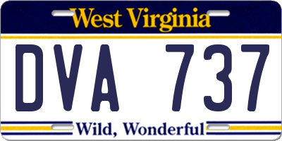 WV license plate DVA737