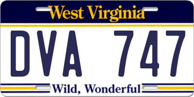 WV license plate DVA747