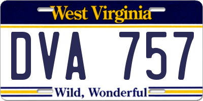 WV license plate DVA757