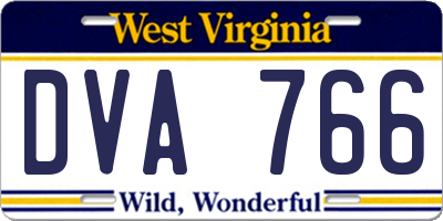 WV license plate DVA766