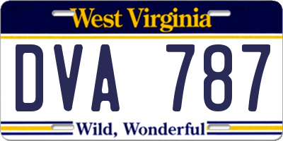 WV license plate DVA787