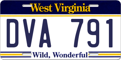 WV license plate DVA791