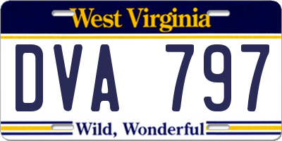 WV license plate DVA797