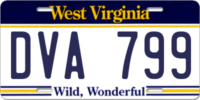 WV license plate DVA799