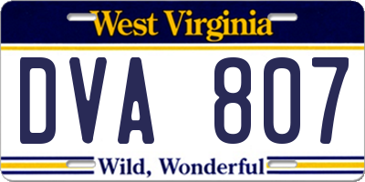 WV license plate DVA807