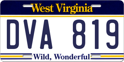 WV license plate DVA819