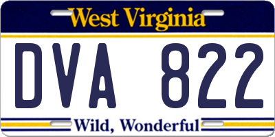 WV license plate DVA822