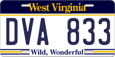 WV license plate DVA833
