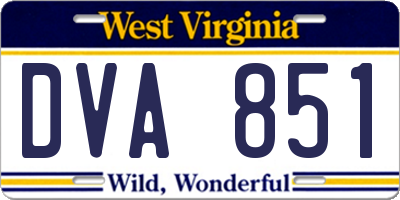 WV license plate DVA851