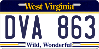 WV license plate DVA863