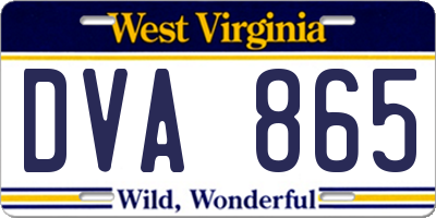 WV license plate DVA865