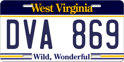 WV license plate DVA869