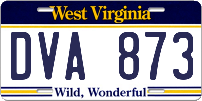 WV license plate DVA873