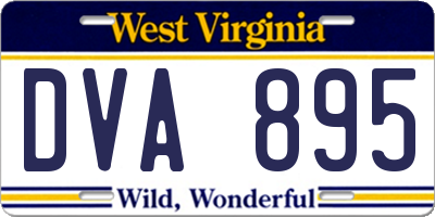 WV license plate DVA895