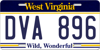 WV license plate DVA896