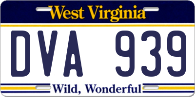 WV license plate DVA939