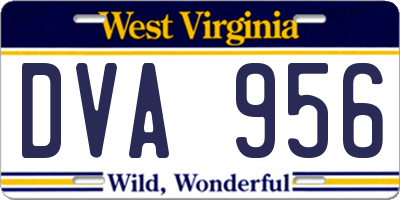 WV license plate DVA956