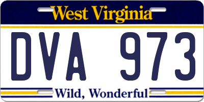 WV license plate DVA973
