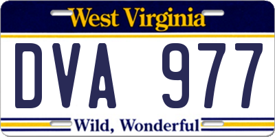 WV license plate DVA977