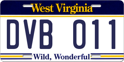 WV license plate DVB011