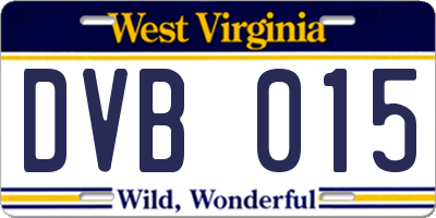 WV license plate DVB015