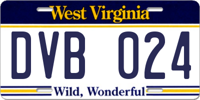 WV license plate DVB024