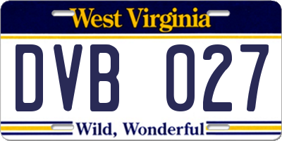 WV license plate DVB027