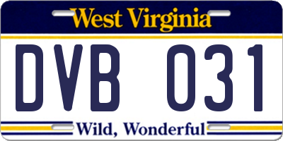 WV license plate DVB031