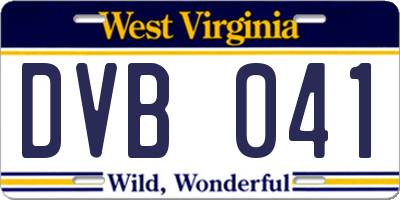 WV license plate DVB041