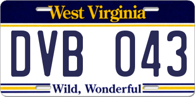 WV license plate DVB043